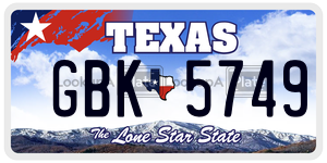 GBK5749 license plate in Texas