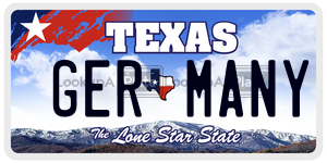 GERMANY license plate in Texas