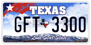 GFT3300 license plate in Texas