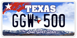 GGW500  license plate in TX