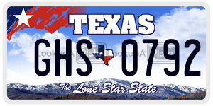 GHS0792 license plate in Texas