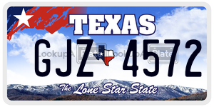 GJZ4572 license plate in Texas