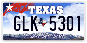 GLK5301 license plate in Texas