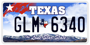 GLM6340 license plate in Texas