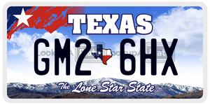 GM26HX license plate in Texas