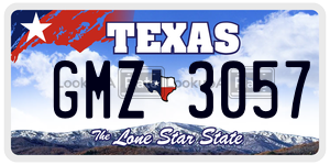 GMZ3057 license plate in Texas