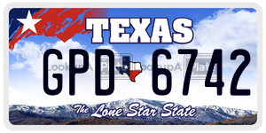 GPD6742 license plate in Texas