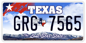 GRG7565 license plate in Texas