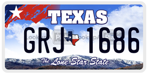 GRJ1686 license plate in Texas