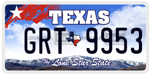 GRT9953 license plate in Texas