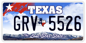 GRV5526 license plate in Texas