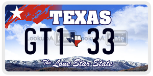 GT133 license plate in Texas
