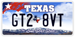 GT28VT  license plate in TX