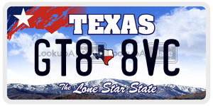 GT88VC license plate in Texas