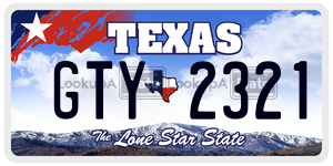 GTY2321 license plate in Texas