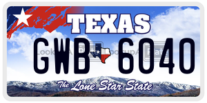 GWB6040 license plate in Texas