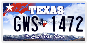 GWS1472 license plate in Texas