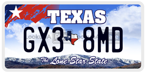 GX38MD license plate in Texas