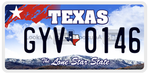 GYV0146  license plate in TX