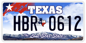 HBR0612 license plate in Texas