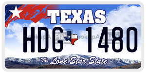HDG1480 license plate in Texas