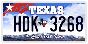 HDK3268 license plate in Texas