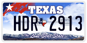 HDR2913 license plate in Texas