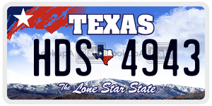 HDS4943 license plate in Texas