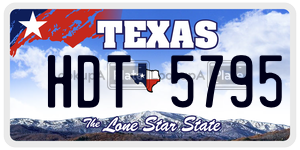 HDT5795 license plate in Texas