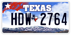 HDW2764  license plate in TX