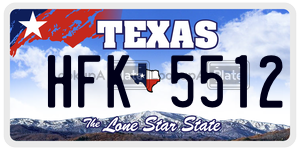 HFK5512 license plate in Texas