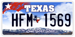 HFM1569 license plate in Texas