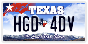 HGD4DV license plate in Texas
