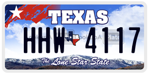 HHW4117 license plate in Texas
