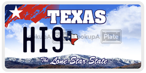 HI9 license plate in Texas