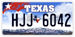 HJJ6042 license plate in Texas