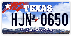 HJN0650 license plate in Texas