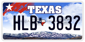 HLB3832 license plate in Texas
