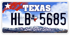 HLB5685 license plate in Texas