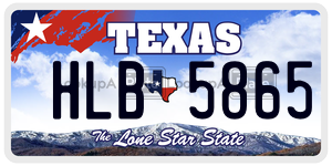 HLB5865 license plate in Texas