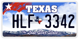 HLF3342 license plate in Texas