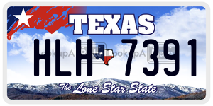 HLH7391 license plate in Texas
