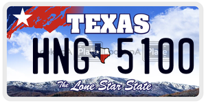 HNG5100 license plate in Texas