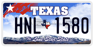 HNL1580 license plate in Texas