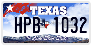 HPB1032 license plate in Texas