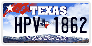 HPV1862  license plate in TX