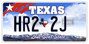 HR22J license plate in Texas