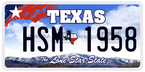 HSM1958 license plate in Texas