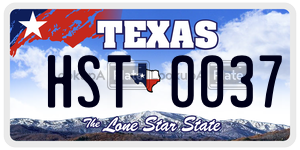 HST0037 license plate in Texas