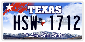 HSW1712 license plate in Texas
